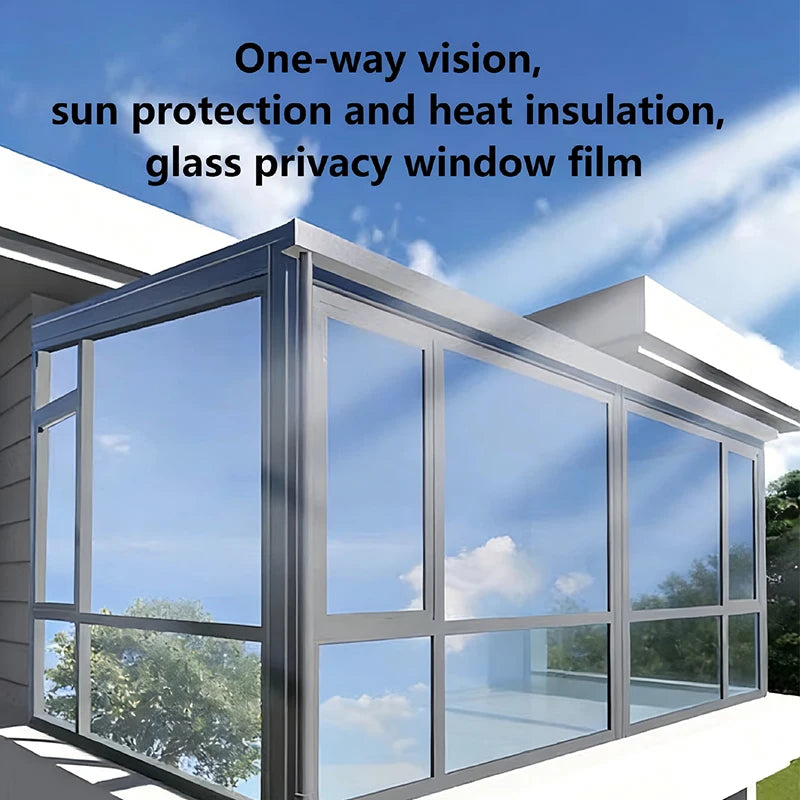 Película para Ventanas Adhesiva sin Pegamento, de Privacidad Unidireccional, Bloqueadora de Sol, Aislante del Calor, para el Hogar, la Oficina y Edificios