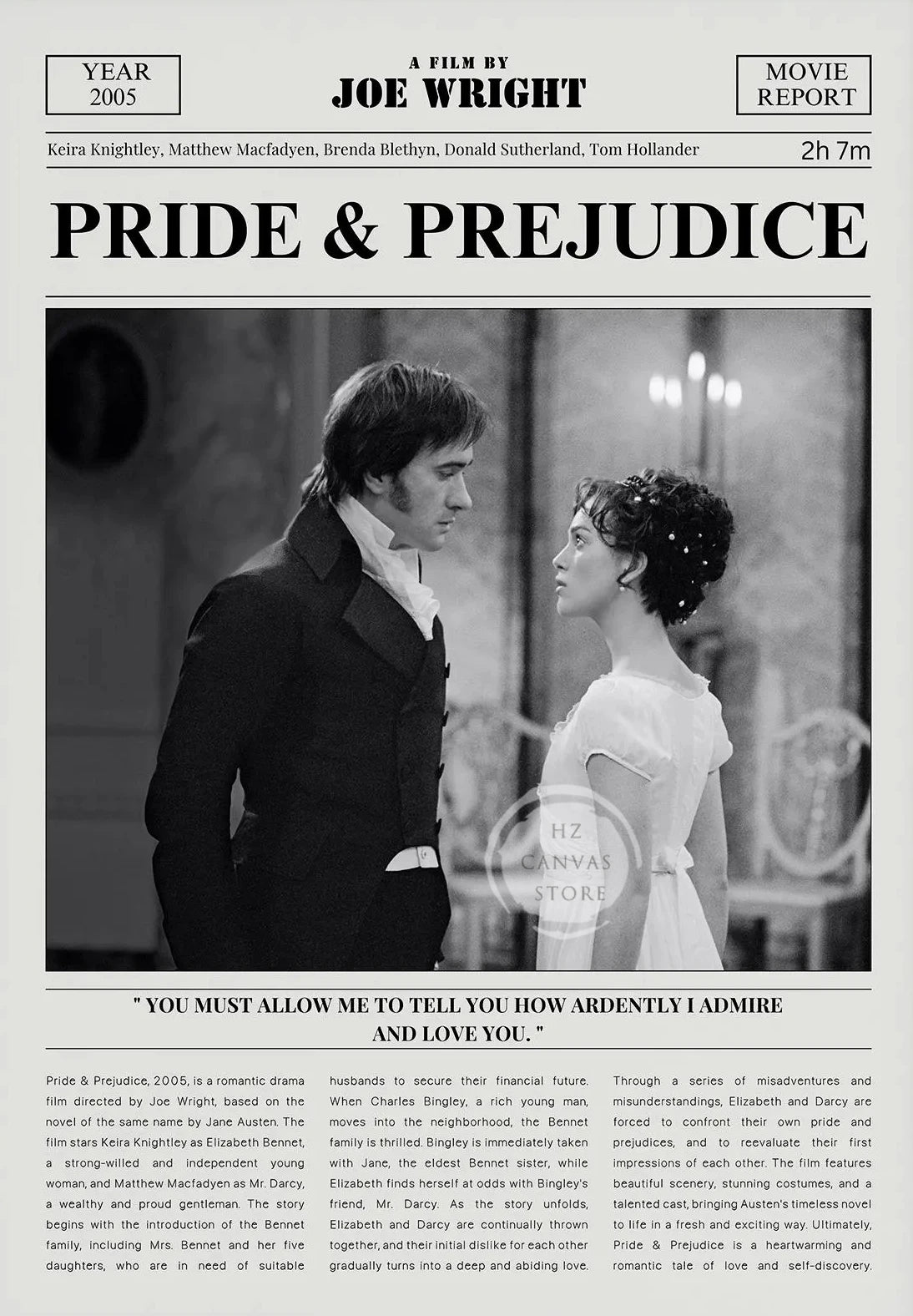 Minimalist Black and White Movie Poster Retro Newspaper Film Print Wall Art Painting Forrest Gump/Pulp Fiction Modern Home Decor