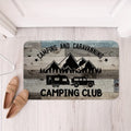 Tapis de sol amusant sur le thème du camping pour les passionnés de plein air – paillasson, tapis d'entrée intérieur, tapis de sol antidérapant et durable pour l'espace VR.