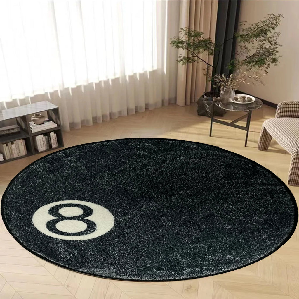 VIKAMA Tapis de billard Huit Boules Halloween Rond Doux Décoratif Thème Film d'Horreur Décoration Intérieure Maison Cadeau pour Fan de Billard Effrayant