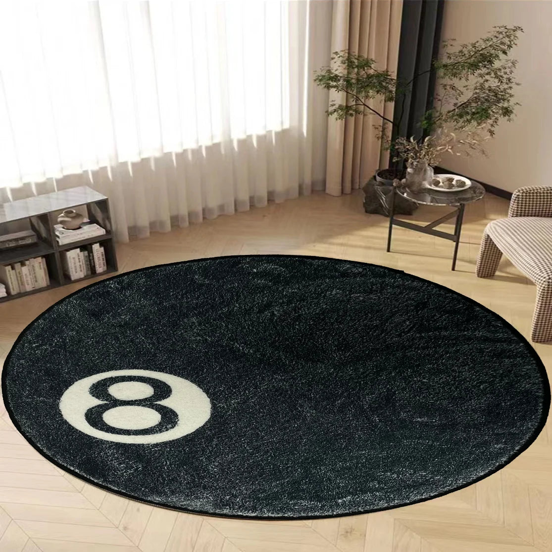 VIKAMA Tapis de billard Huit Boules Halloween Rond Doux Décoratif Thème Film d'Horreur Décoration Intérieure Maison Cadeau pour Fan de Billard Effrayant