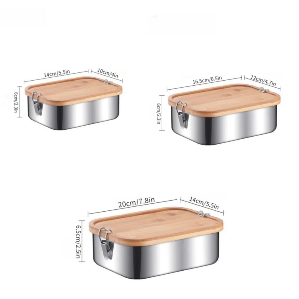 Fiambreras de acero inoxidable 304, recipientes sellados, caja de sushi portátil, bento para acampada, vajilla, portador de alimentos a prueba de fugas