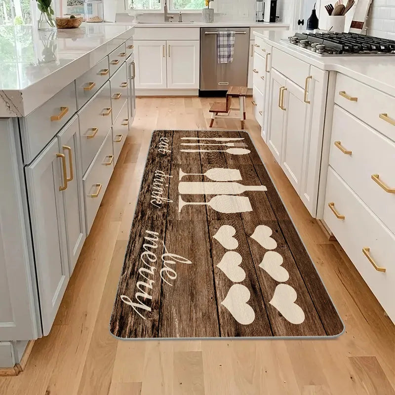 VIKAMA 1/2PCS Juego de alfombrillas de cocina modernas y sencillas, tira larga, absorbente de aceite, alfombrilla de pie, alfombrilla para puerta de baño doméstico