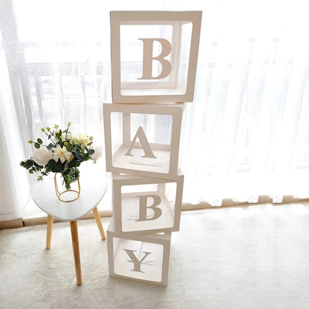 Cajas de globos con letras BABY de 25 cm para Baby Shower de niño o niña, decoración para fiestas de primer cumpleaños de niños, revelación de género