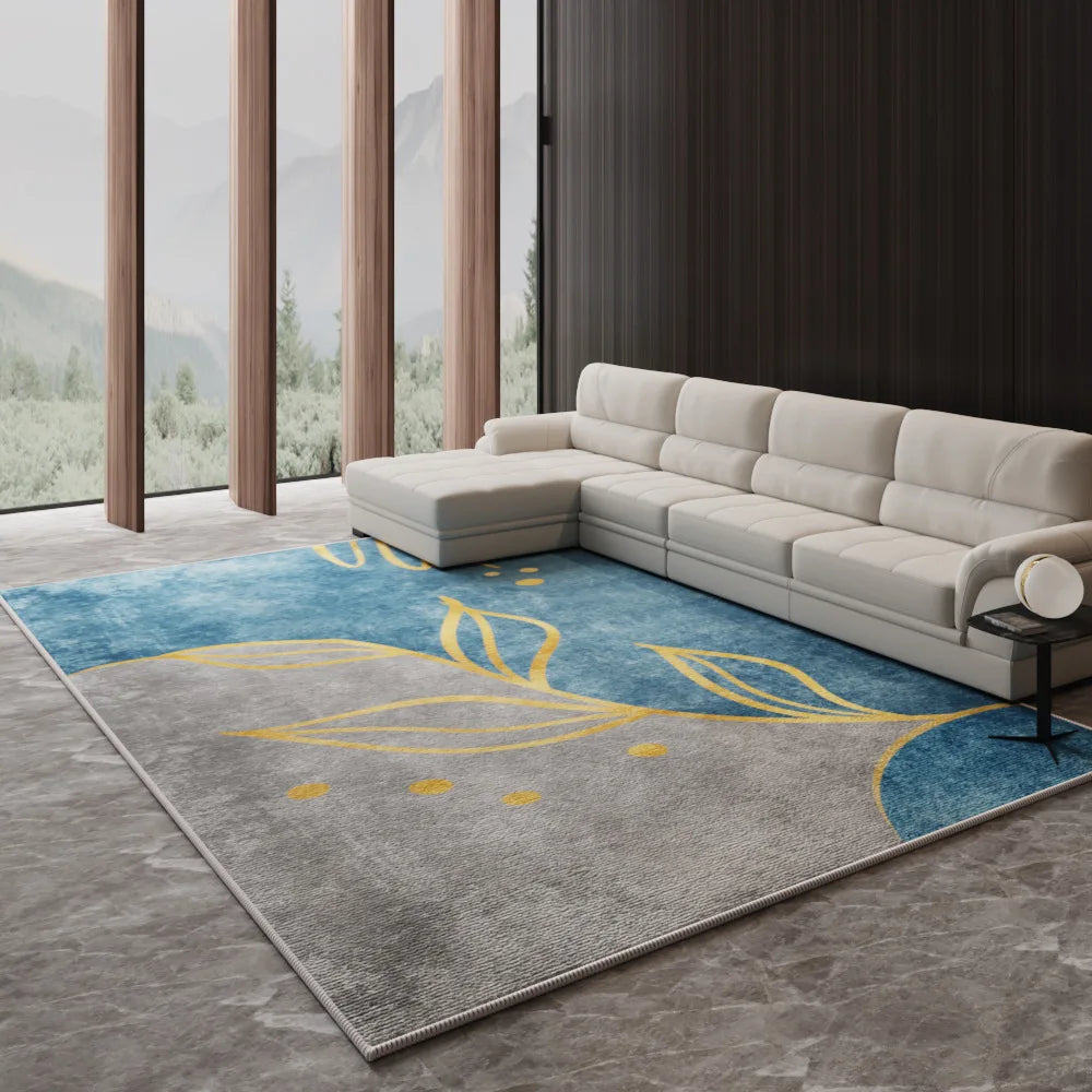 Alfombra Nórdica de Lujo Ligero VIKAMA para Sala de Estar, Sofá, Mesa de Centro, Tapete de Piso para Dormitorio y Salón, Alfombra de Gran Área, Decoración del Hogar
