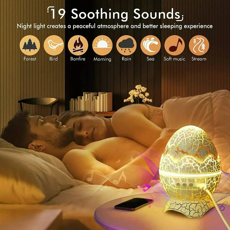 Proyector de Galaxias Huevo de Dinosaurio con Control Remoto, Altavoz Bluetooth, Luz Nocturna LED, Luz de Proyección de Cielo Estrellado, Regalo para Niños