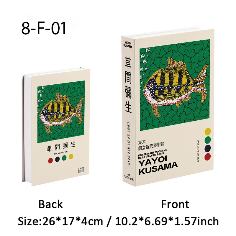 Lucky Cat Open Luxe Fake Book Storage Box Home Decor Decorative Books Interior Decoration Yayoi Kusama Ukiyoe Japanese Ornaments