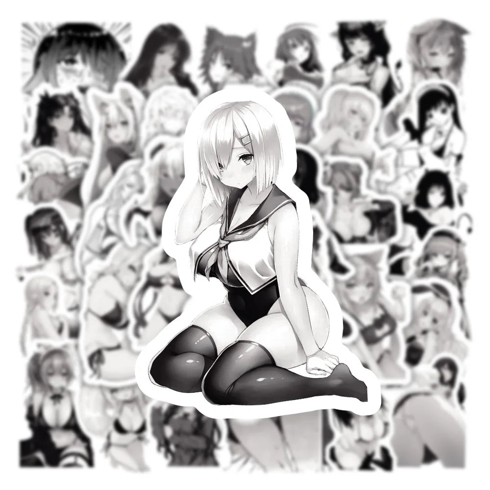 10/30/50/100pcs Anime Sexy Hentai Chica Waifu Pegatinas Monopatín Portátil Teléfono Computadora Bicicleta Coche Guitarra Calcomanía Impermeable Genial