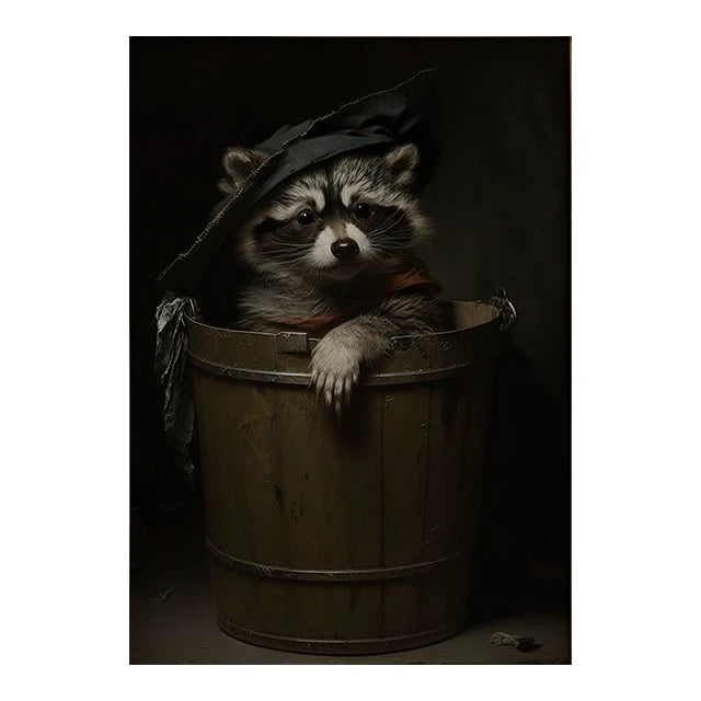 Rétro Corbeau Sorcière Chauve-souris Crâne Academia Sombre Gothique Victorien Tableau Mural sur Toile Affiche Imprimée Cadeaux d'Halloween Décoration de Chambre