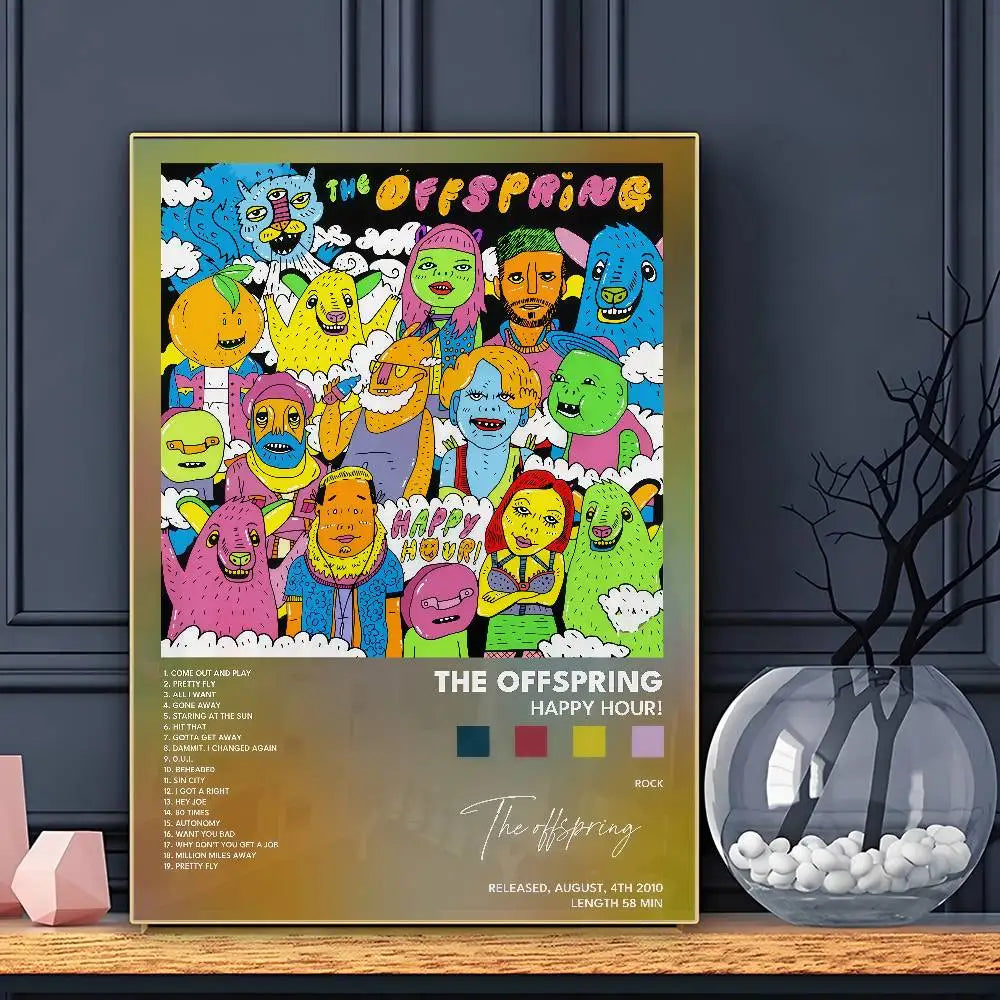 Banda de Rock Música The O-OffspringS Póster HD Arte Adhesivo de Pared Impresión Impermeable Hogar Sala de Estar Dormitorio Bar Decoración Estética