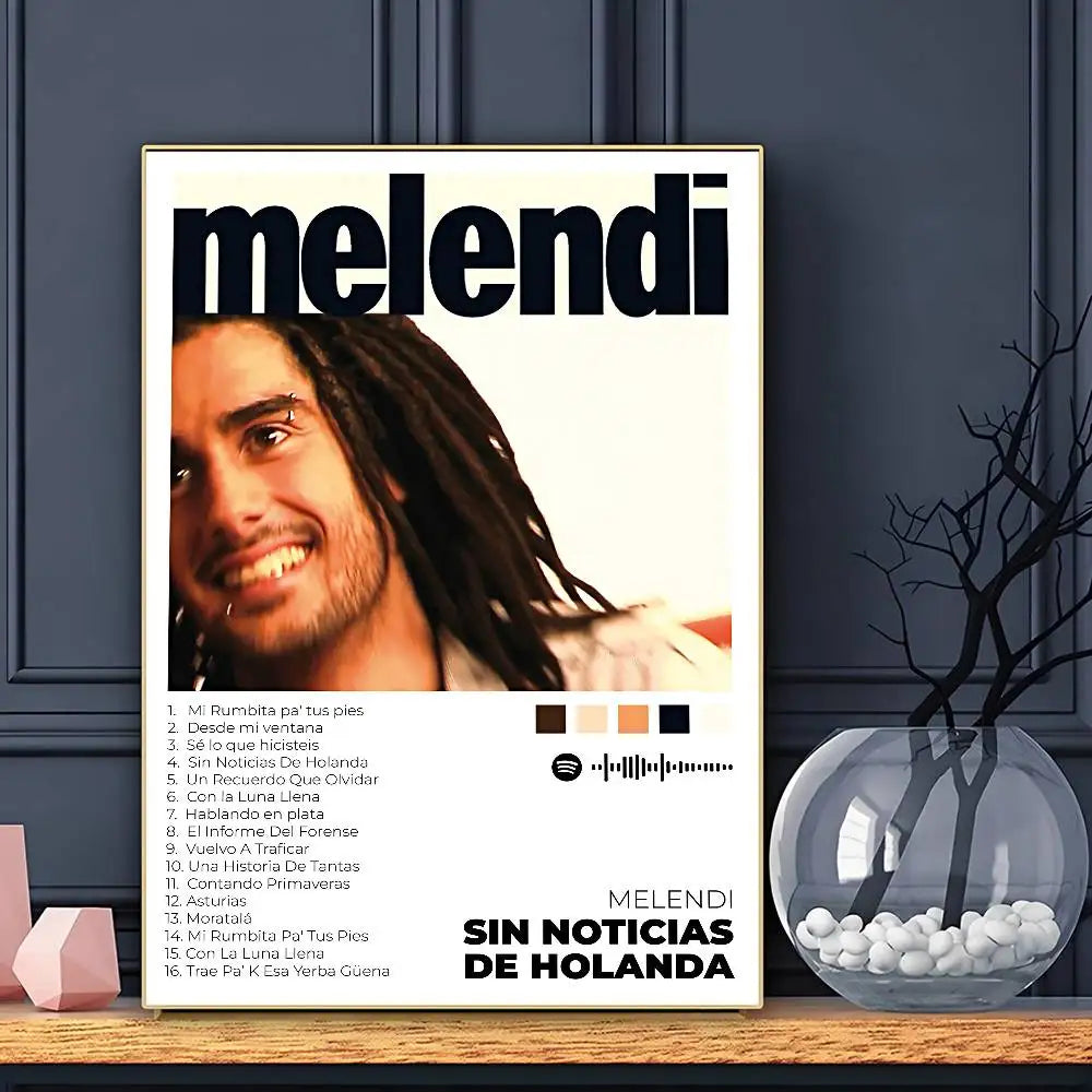 Póster de Melendi Adhesivo Decorativo de Pared, Impresión Impermeable, para el Hogar, Salón, Dormitorio, Bar, Estético