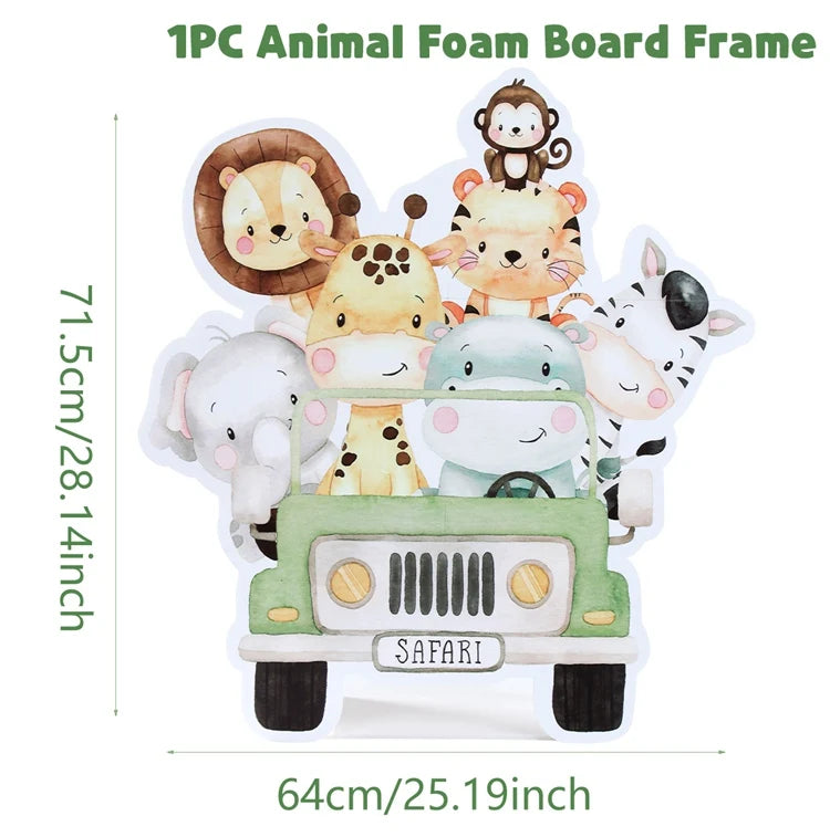 70cm Adorno grande de pie de animales de la selva para fiesta, safari, feliz cumpleaños, decoración de fiesta infantil, bosque de la jungla, decoración para baby shower