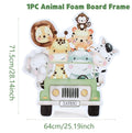 70cm Adorno grande de pie de animales de la selva para fiesta, safari, feliz cumpleaños, decoración de fiesta infantil, bosque de la jungla, decoración para baby shower