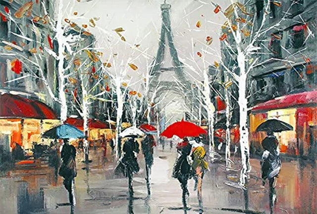 Paris In the Rain Canvas Paintings Landscape Posters and Prints Nordic Graffiti Wall Art Murals Pictures Living Room Decoration