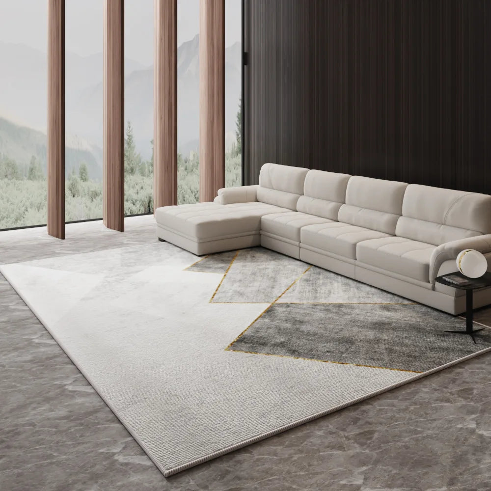 Alfombra Nórdica de Lujo Ligero VIKAMA para Sala de Estar, Sofá, Mesa de Centro, Tapete de Piso para Dormitorio y Salón, Alfombra de Gran Área, Decoración del Hogar