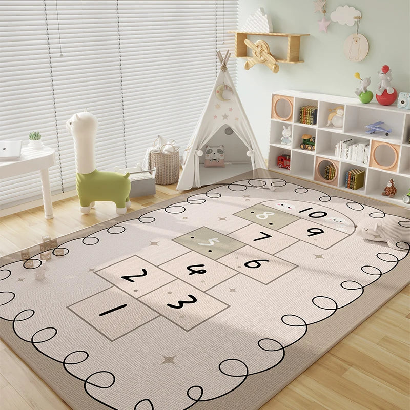 Tapis de pile en cristal pour chambre d'enfant VIKAMA Tapis de chambre lavable résistant aux taches Tapis de jeu Tapis de chambre Tapis de jeu Tapis de salon Tapis rampant Décoration d'intérieur