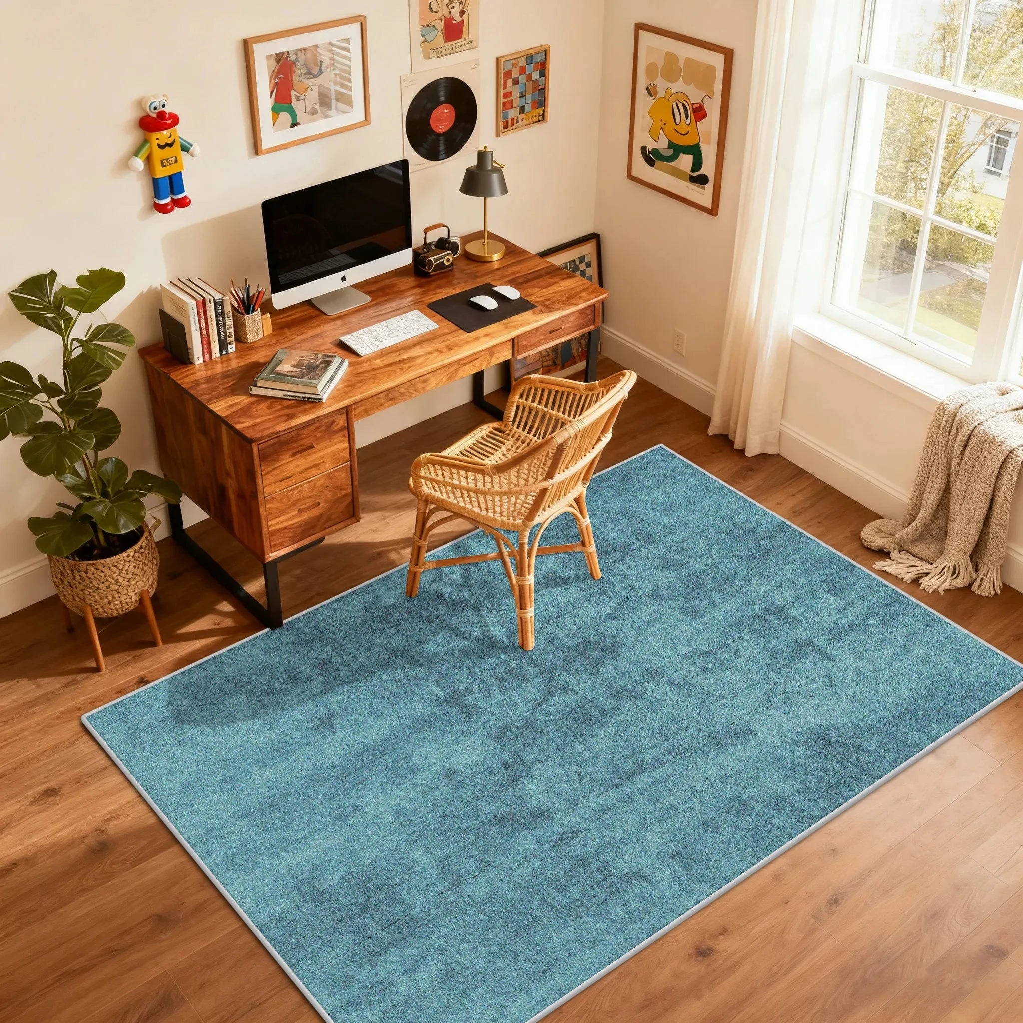 Alfombra de lujo para dormitorio VIKAMA, alfombra para sala de estar, cojín antideslizante y fácil de limpiar para silla de escritorio de oficina, decoración del hogar