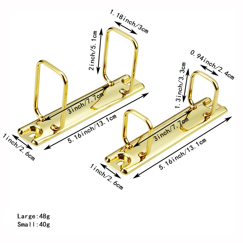 Anillas de encuadernación A4/A7 de metal para hojas sueltas, clips de encuadernación de 2 agujeros, carpeta de archivo espiral, clips para álbumes de bricolaje y diarios, papelería para cuadernos de anillas