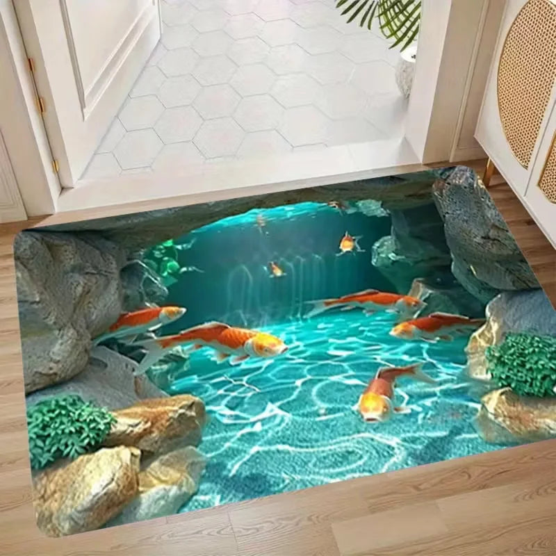 Felpudo de baño antideslizante Sharks Glacier, alfombra de suelo de microfibra absorbente lavable a máquina para dormitorio, sala de estar, entrada