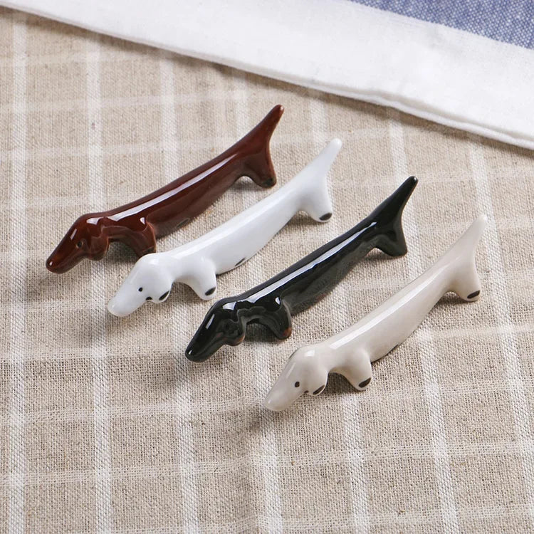 set de Apoya Palillos, Decoración de Mesa de Cerámica de Rana, Soporte Duradero para Palillos, Cucharas, Adornos, Set de Tenedores y Cuchillos, Vajilla de Gato