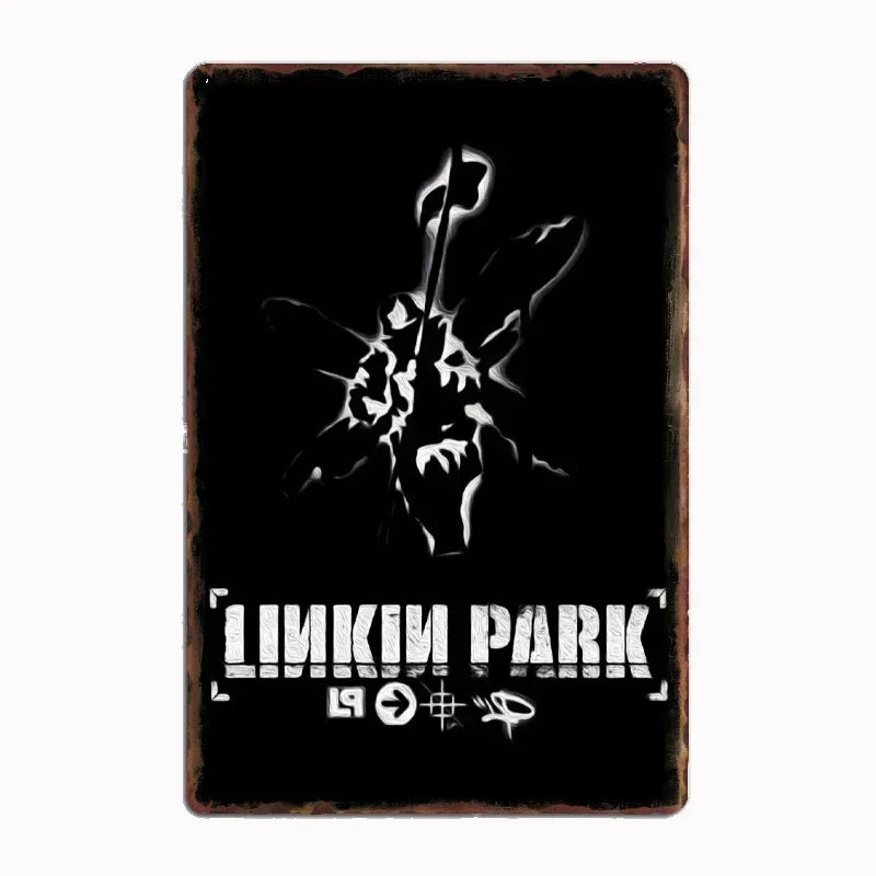 Linkin P-Park Tin Sign Plates by MusicCharmDecor - Retro Metal Posters with Iconic Lyrics & Stage Art, Stylish Design