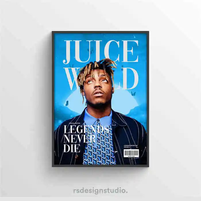 Póster de Juice WRLD Pop Hip Hop Rap Cantante Álbum de Música Portada de Bar de Asma Foto Arte HD Lienzo
