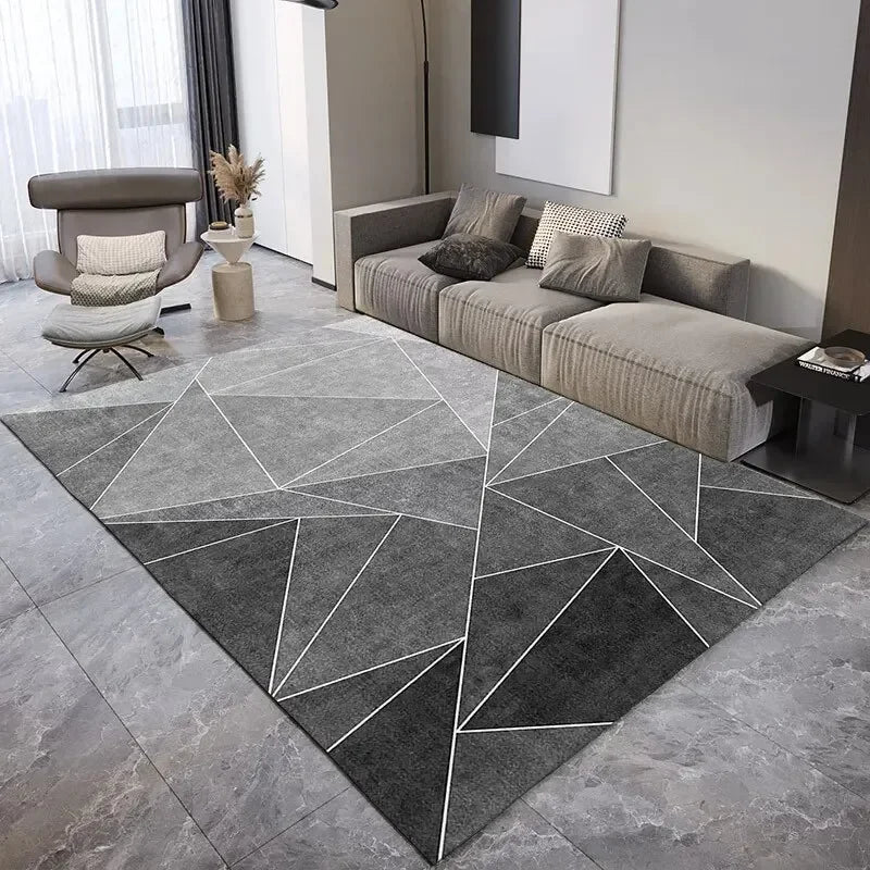 Alfombra geométrica simple de cristal, para sala de estar, dormitorio, oficina, entrada, resistente a la suciedad, antideslizante.