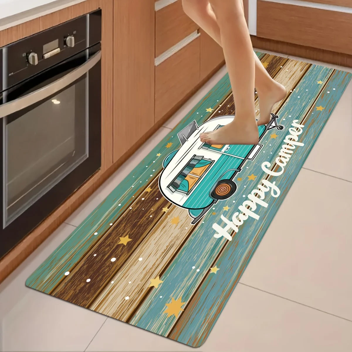 Alfombra de franela para coche con vetas de madera vintage VIKAMA, alfombra suave y cómoda para dormitorio, sala de estar, felpudo de entrada, decoración del hogar
