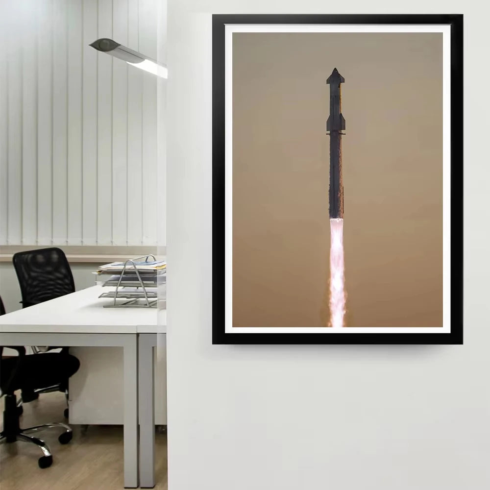 Fotos reales de SpaceX Starship impresas en lienzo, póster de tecnología de aviación, decoración de pared, fotos de cohetes, decoración de pared.