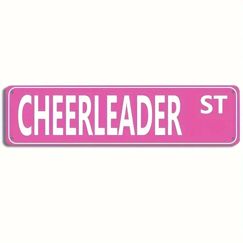 BrandName Aluminum Cheerleading Sign | Cheerleader St Princess St | Vintage Funny Street Decor for Home Club Walls