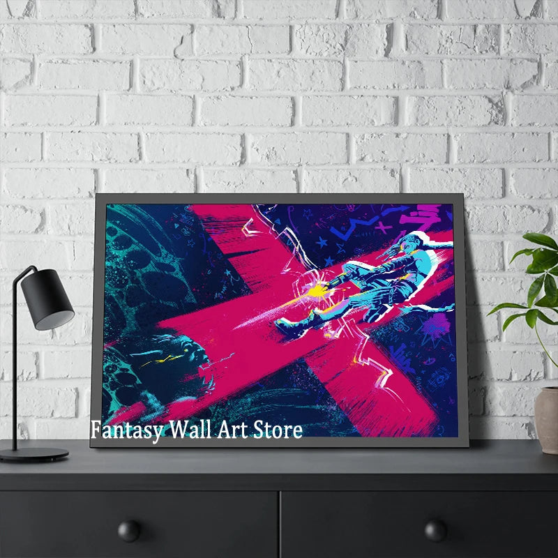 Póster Rastro de Arcane Arcane 2 Serie de TV Decoración de Pared Sala de Juegos Fans de TV Decoración de Pared de Habitación de Casa Estampados de Personajes Jinx VI Caitlyn