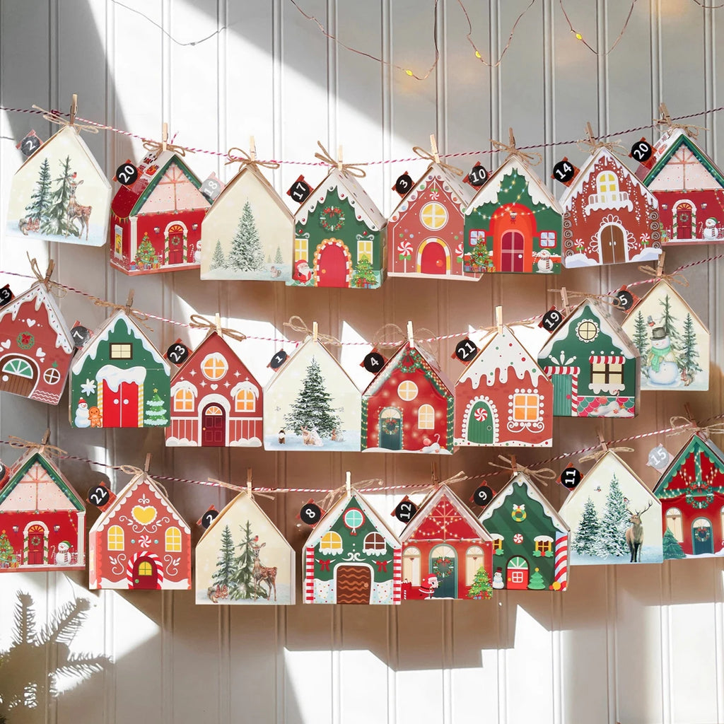 Boîte à bonbons en pain d'épices de Noël, décoration de Noël pour la maison, cadeau du Nouvel An 2024, boîte d'emballage de biscuits, ornement de Noël
