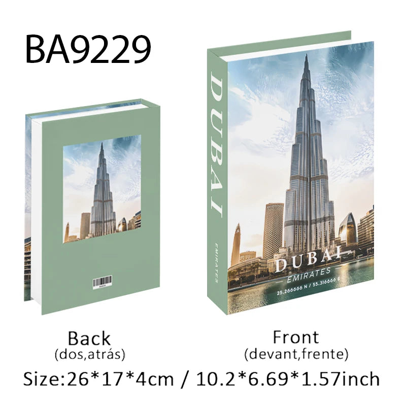 Fashion Paris Milan Luxe Fake book Decorative Books Storage Box Home Interior Decoration Coffee Table Bedroom Living Room Decor