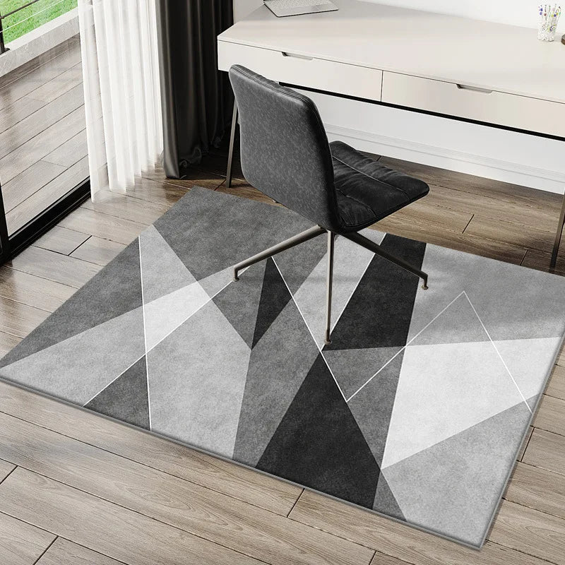 Alfombra geométrica VIKAMA para estudio, escritorio de ordenador, silla de e-sports, alfombrilla antideslizante para dormitorio, alfombra rectangular de terciopelo de cristal.