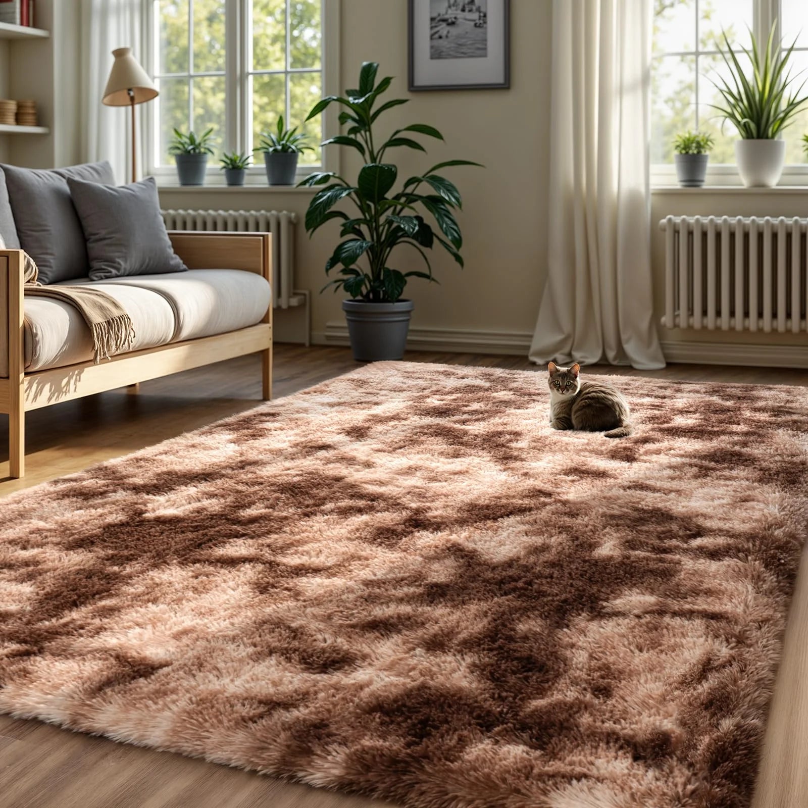 Alfombra para sala de estar VIKAMA, alfombrilla de felpa suave y esponjosa para dormitorio, sala de juegos de guardería, dormitorio, decoración del hogar