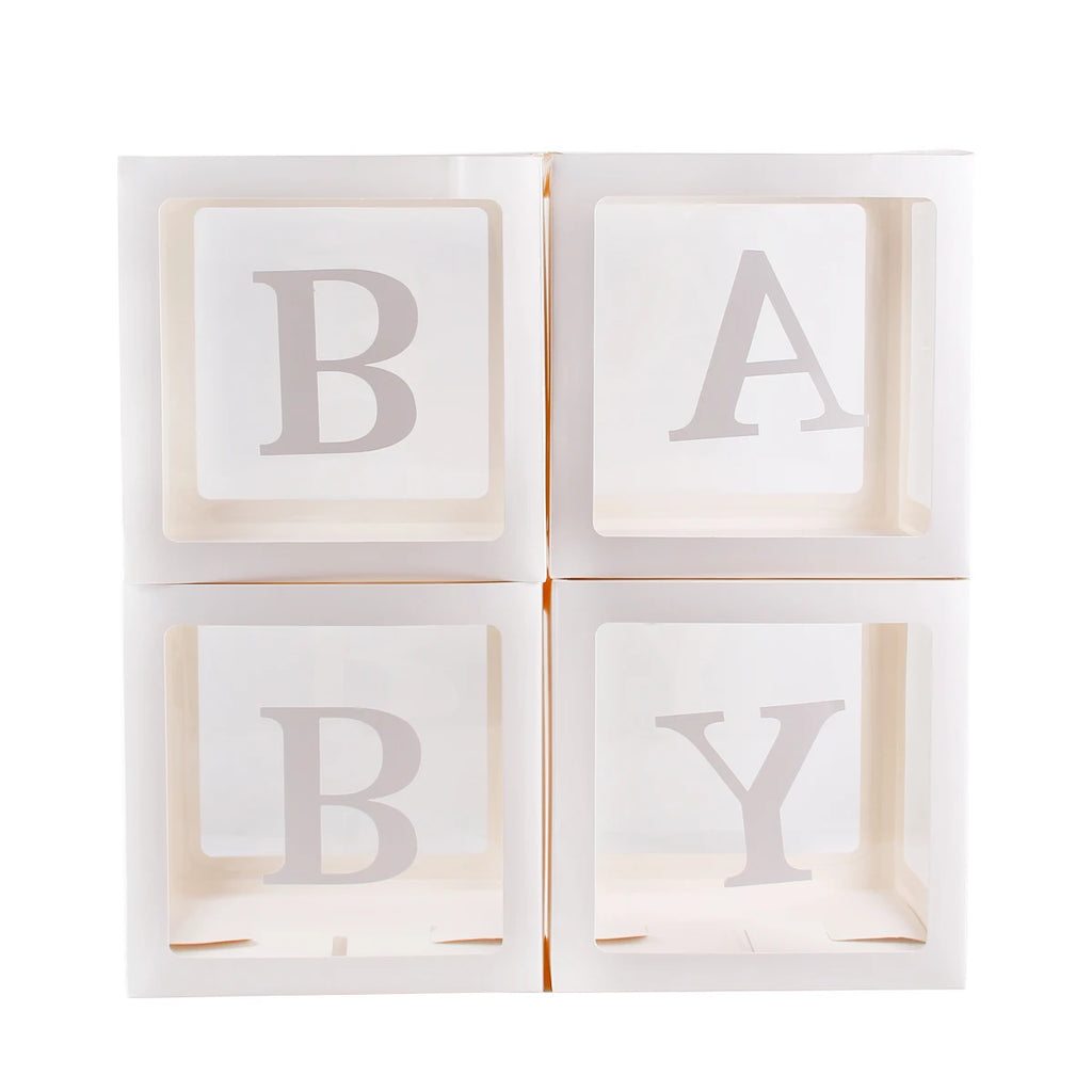 Cajas de globos con letras BABY de 25 cm para Baby Shower de niño o niña, decoración para fiestas de primer cumpleaños de niños, revelación de género