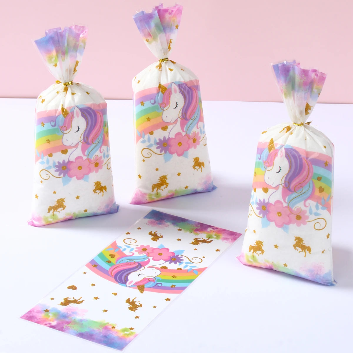 25/50/100 unidades de Bolsas de Embalaje de Caramelos de Unicornio Bolsas de Regalo con Temática de Unicornio para Fiesta de Cumpleaños de Niños, Baby Shower, Suministros para Fiestas de Boda