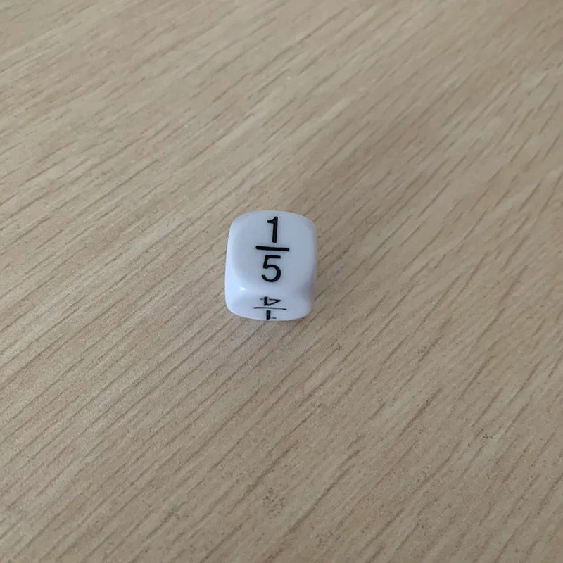 Juego de 10 dados de números fraccionarios blancos/verdes/rojos, accesorio de juego educativo, 16*16 mm