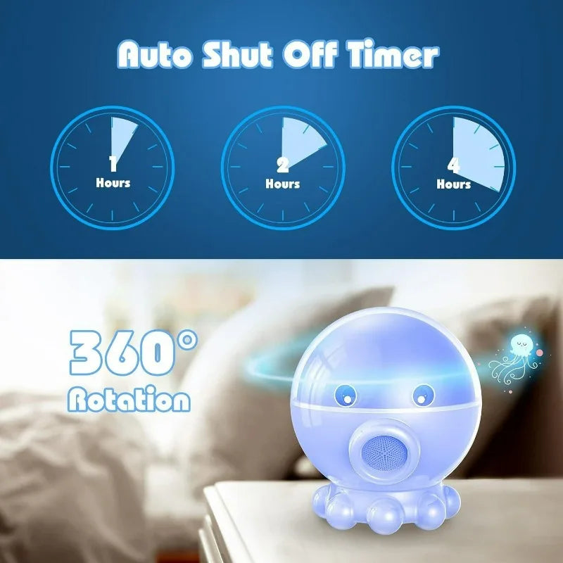 Luz nocturna de pulpo medusa con control remoto, luz de proyección giratoria de 360 grados, luz de música para el hogar, dormitorio
