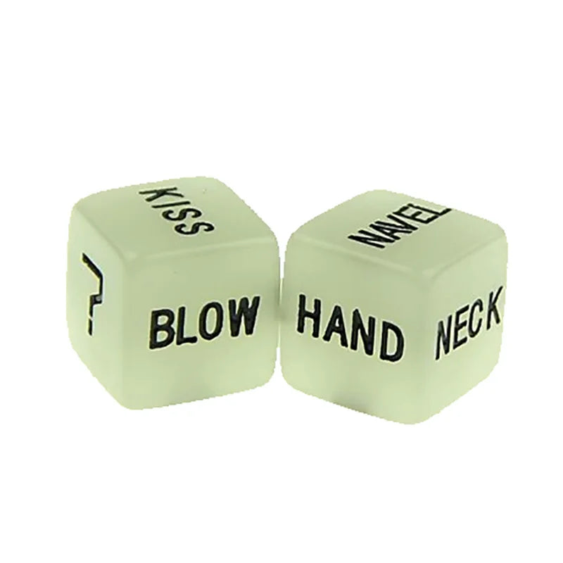 2 dés sexy en acrylique fluorescents, jouets de divertissement, dés de jeu à 6 faces