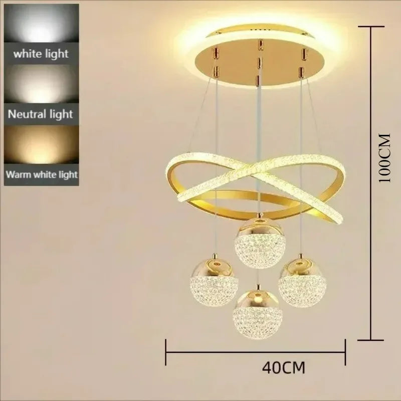 Suspension LED avec Télécommande, Intensité Lumineuse Réglable sur Trois Couleurs, Luminaire Simple pour Salon, Salle à Manger, Bar, Comptoir, Escalier