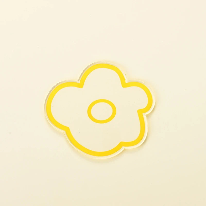 Flower Coasters Acrylic Waterproof Heat Insulation Anti Slip Coffee Cup Mats Cute Flowers Pads Kitchen Tableware Pad Decoration