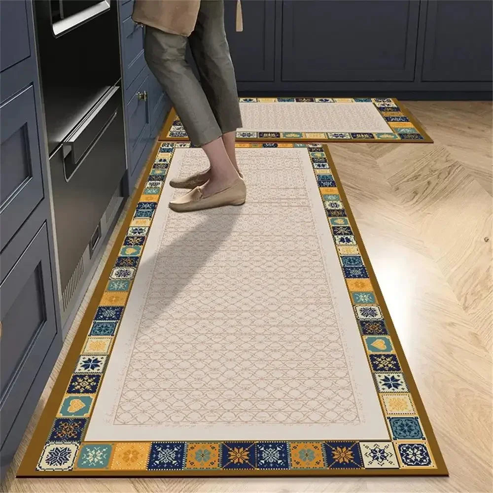 Alfombrilla de cocina VIKAMA de 1/2 piezas, antideslizante y fácil de mantener, decoración del hogar, alfombra para porche de entrada, alfombrilla para sala de estar