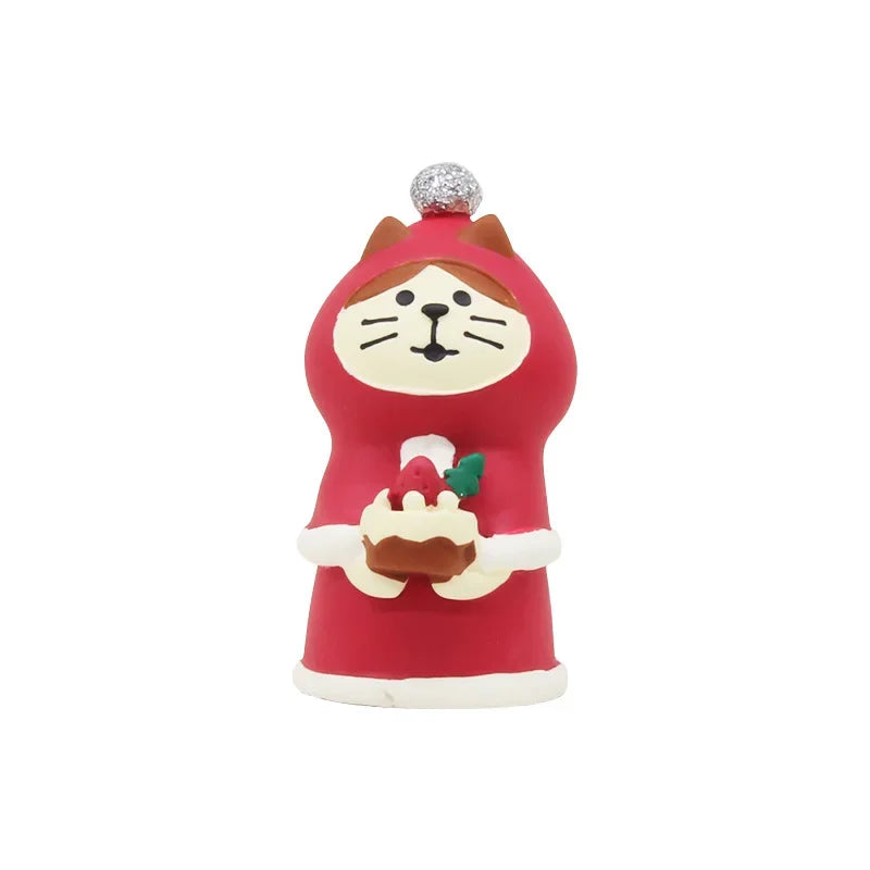 Zakka Figuras Navidad Japonés Creativo Exquisito Mate Resina Navideña Pequeña Decoración Cisne Puff Ukelele Trineo Sofá Reno