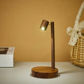Lámpara de Mesa de Madera Retro Luz Nocturna con Interruptor Giratorio Lámpara de Noche LED de Protección Ocular Luces Decorativas de Escritorio