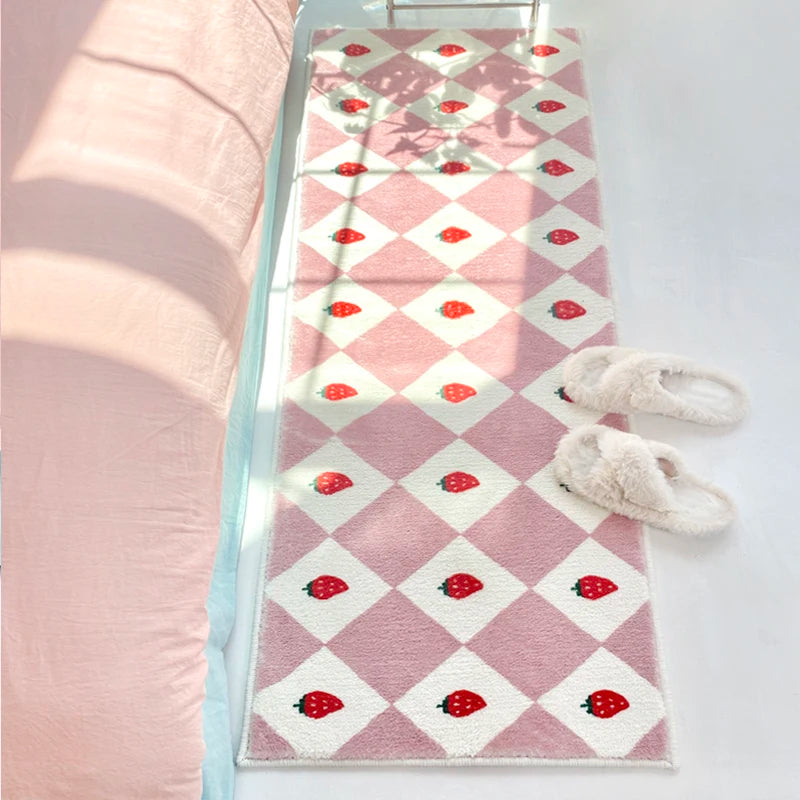 VIKAMA Alfombra Larga de Cachemira Estilo Ins, Confort, Enfriamiento, Manta de Cama para Dormitorio, Manta para Ventana de Bahía, Alfombra para Guardarropa, Decoración del Hogar