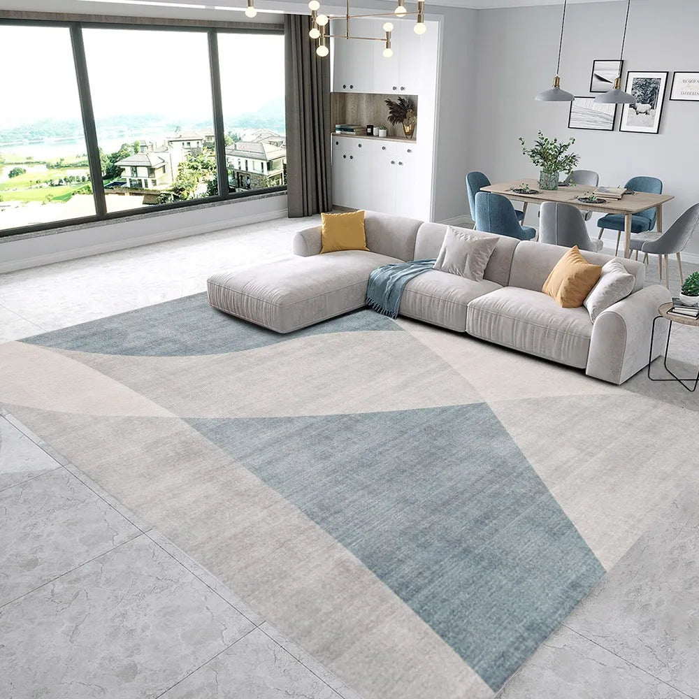 Alfombra geométrica moderna VIKAMA para salón, sofá, mesa de centro, dormitorio, armario, alfombra de gran superficie