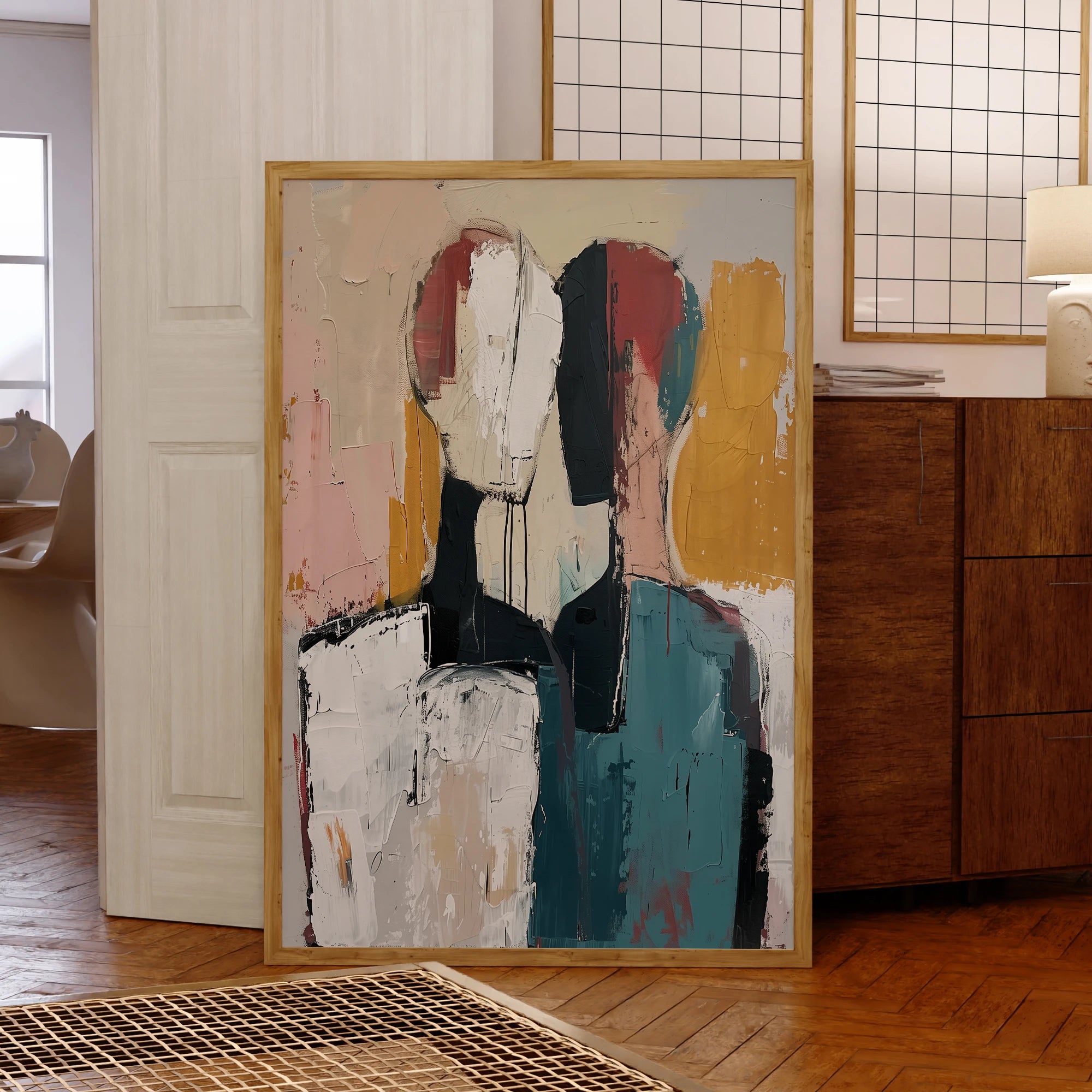 Pintura de arte abstracto moderno "Almas entrelazadas" Lienzo Póster Cuadro para sala de estar dormitorio arte de pared decoración del hogar