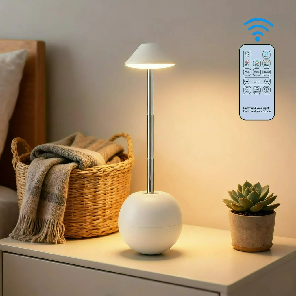 Lampe de bureau tactile LED avec télécommande, hauteur réglable, éclairage RVB, convient pour le salon, la chambre, lampe de chevet.