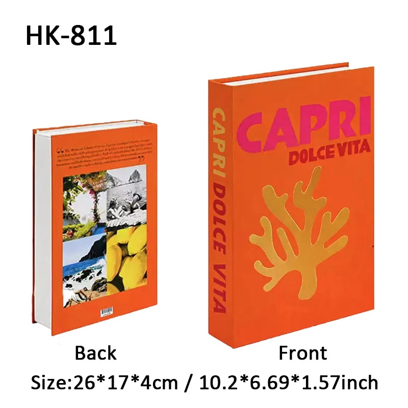 New Travel Decorative Books Book Decoration Luxury Fake Books Decor Table Storage Box Shelf Ornaments Interior Desk Aesthetic